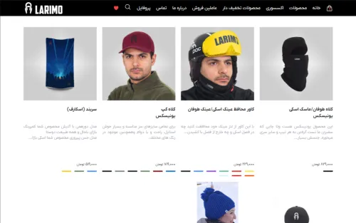 طراحی سایت برند پوشاک ورزشی لاریمو