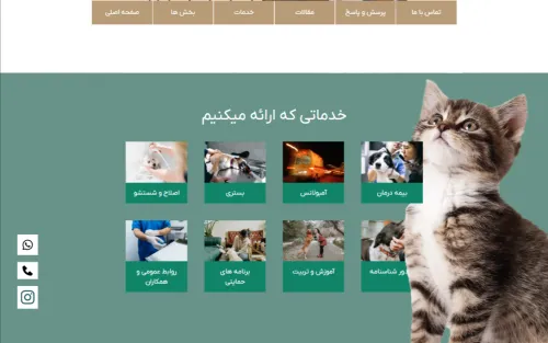 طراحی سایت و سئو دامپزشکی هامون پت